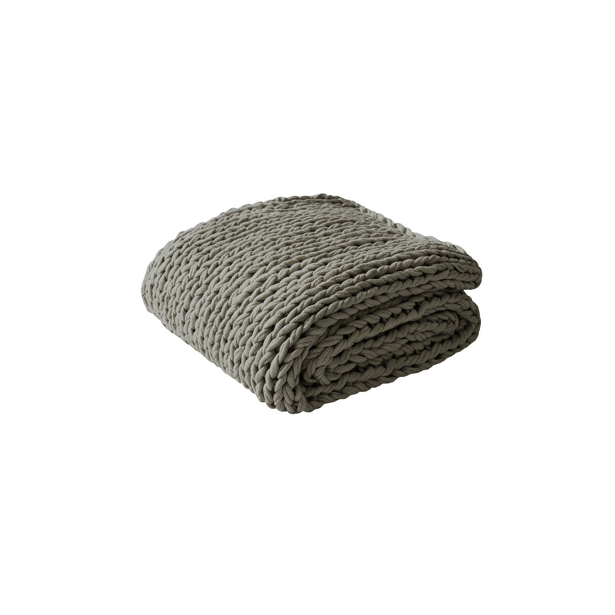 Madison Park Chunky Double Knit Handmade Throw Blanket, Grey