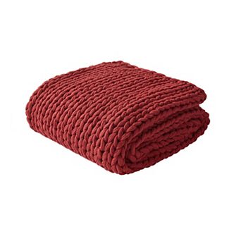 Madison Park Chunky Double Knit Handmade Throw Blanket