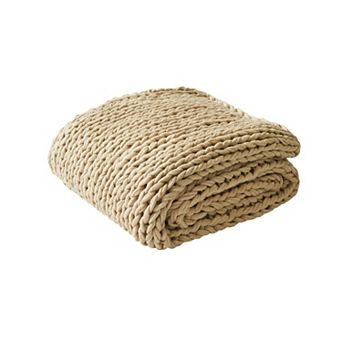 Madison Park Chunky Double Knit Handmade Throw Blanket