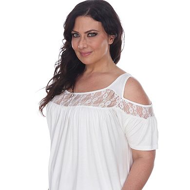 Plus Size White Mark Cold-Shoulder Top
