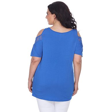 Plus Size White Mark Cold-Shoulder Top