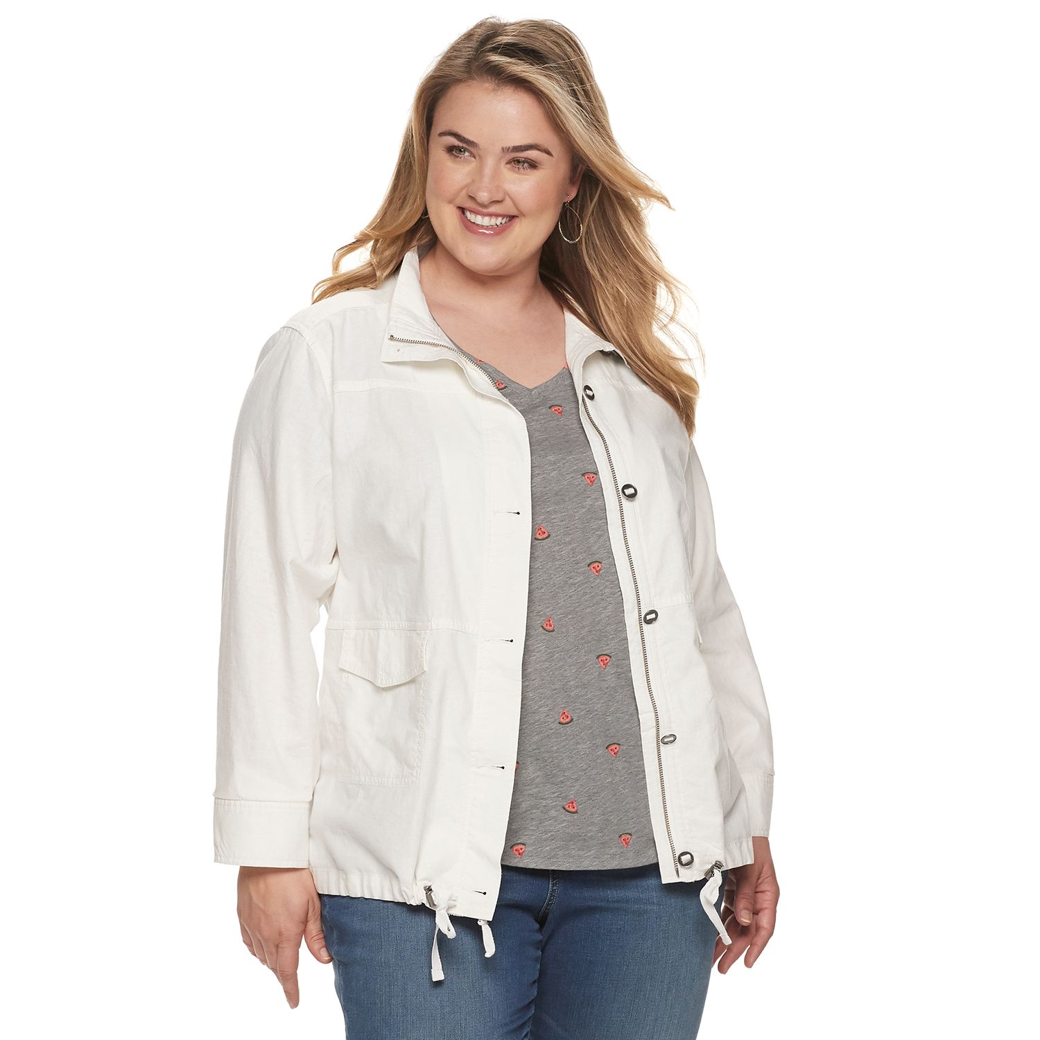 plus size utility jacket