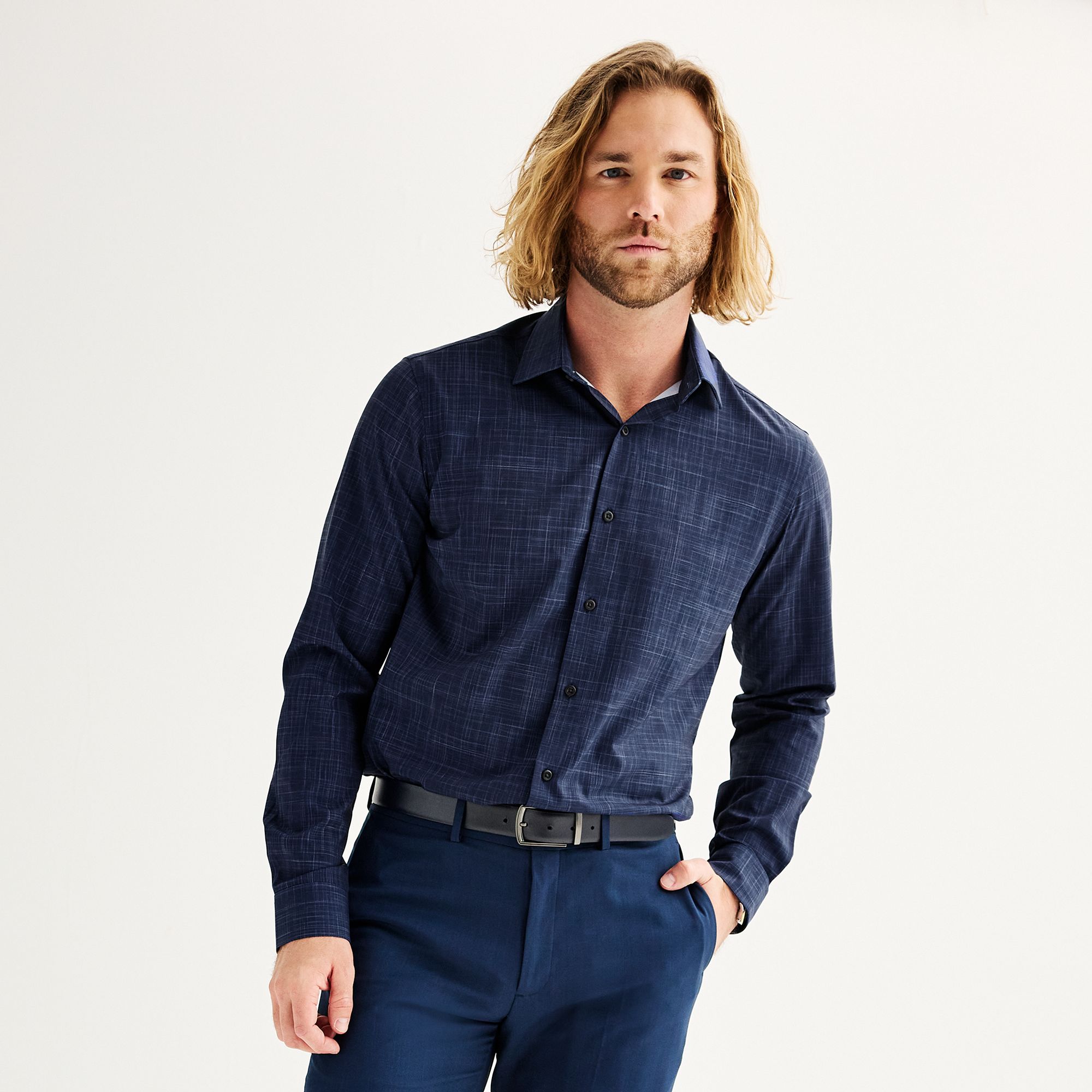 Mens Apt. 9® Performance Slim-Fit Wrinkle Resistant Dress Shirt, Size: Sm