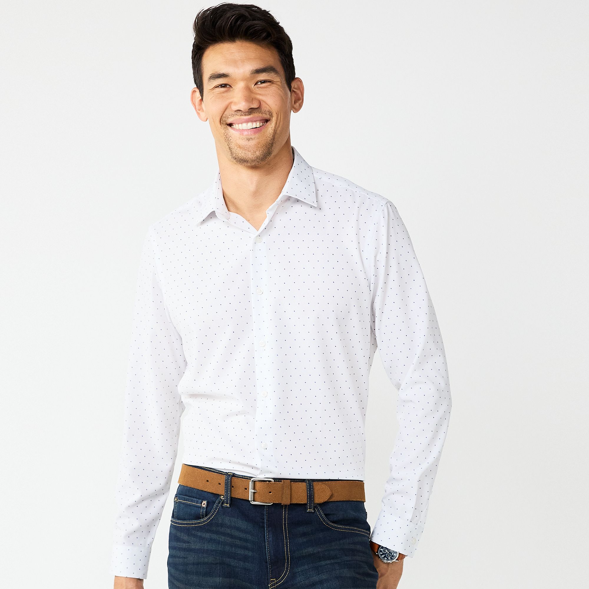 Mens Apt. 9® Performance Slim-Fit Wrinkle Resistant Dress Shirt, Size: Sm