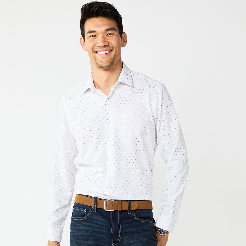 Mens Apt. 9 HEIQ Smart Temp Slim-Fit Performance Button-Down Shirt, Size: 