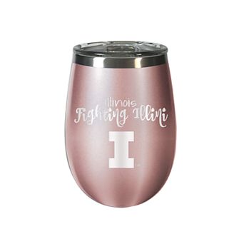 Illinois Fighting Illini Rose Gold Finish Wine Tumbler