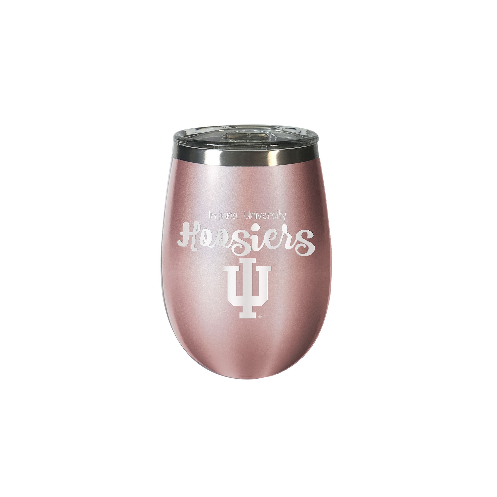 Indiana Hoosiers Rose Gold Finish Wine Tumbler, Pink