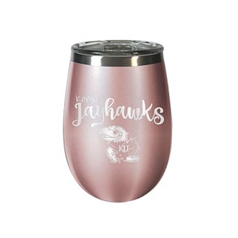 Kansas Jayhawks Rose Gold Finish Wine Tumbler