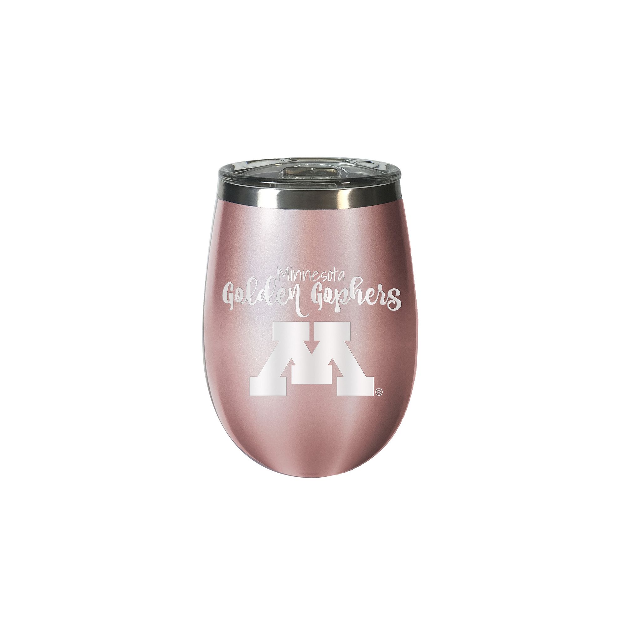 Minnesota Golden Gophers Rose Gold Finish Wine Tumbler, Pink