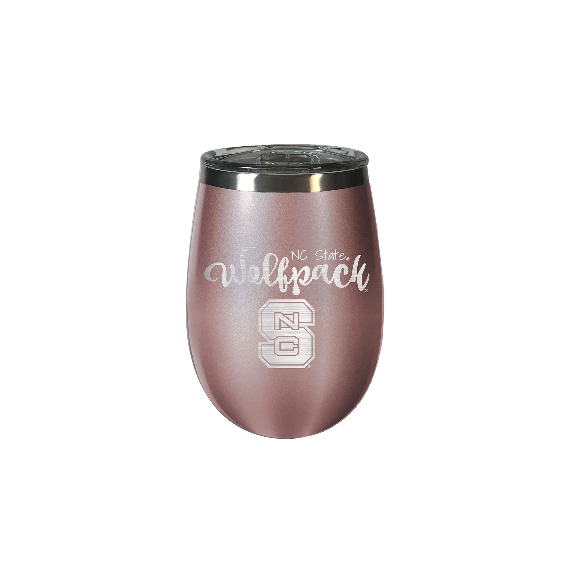 North Carolina State Wolfpack Rose Gold Finish Wine Tumbler, Nst Pink