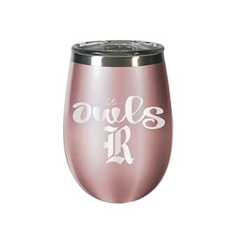 Rice Owls Rose Gold Finish Wine Tumbler