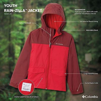 Boys 4 20 Columbia Rain zilla Fleece lined Rain Jacket