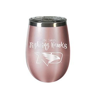 North Dakota Fighting Hawks Rose Gold Finish Wine Tumbler
