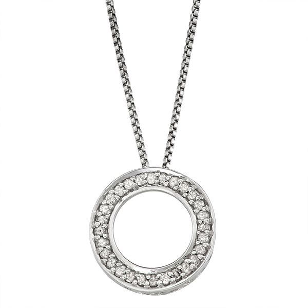 HDI Sterling Silver 1/6 Carat T.W. Diamond Circle Pen…