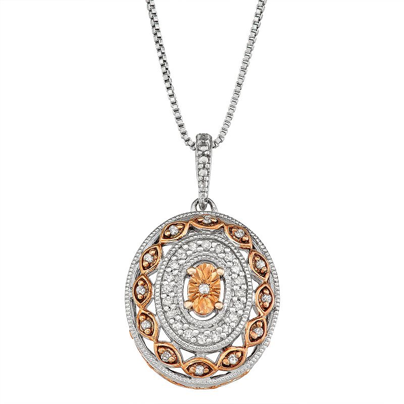 51886718 Two Tone Sterling Silver 1/6 Carat T.W. Diamond Ov sku 51886718