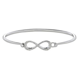 HDI Sterling Silver 1/4 Carat T.W. Infinity Bangle Bracelet