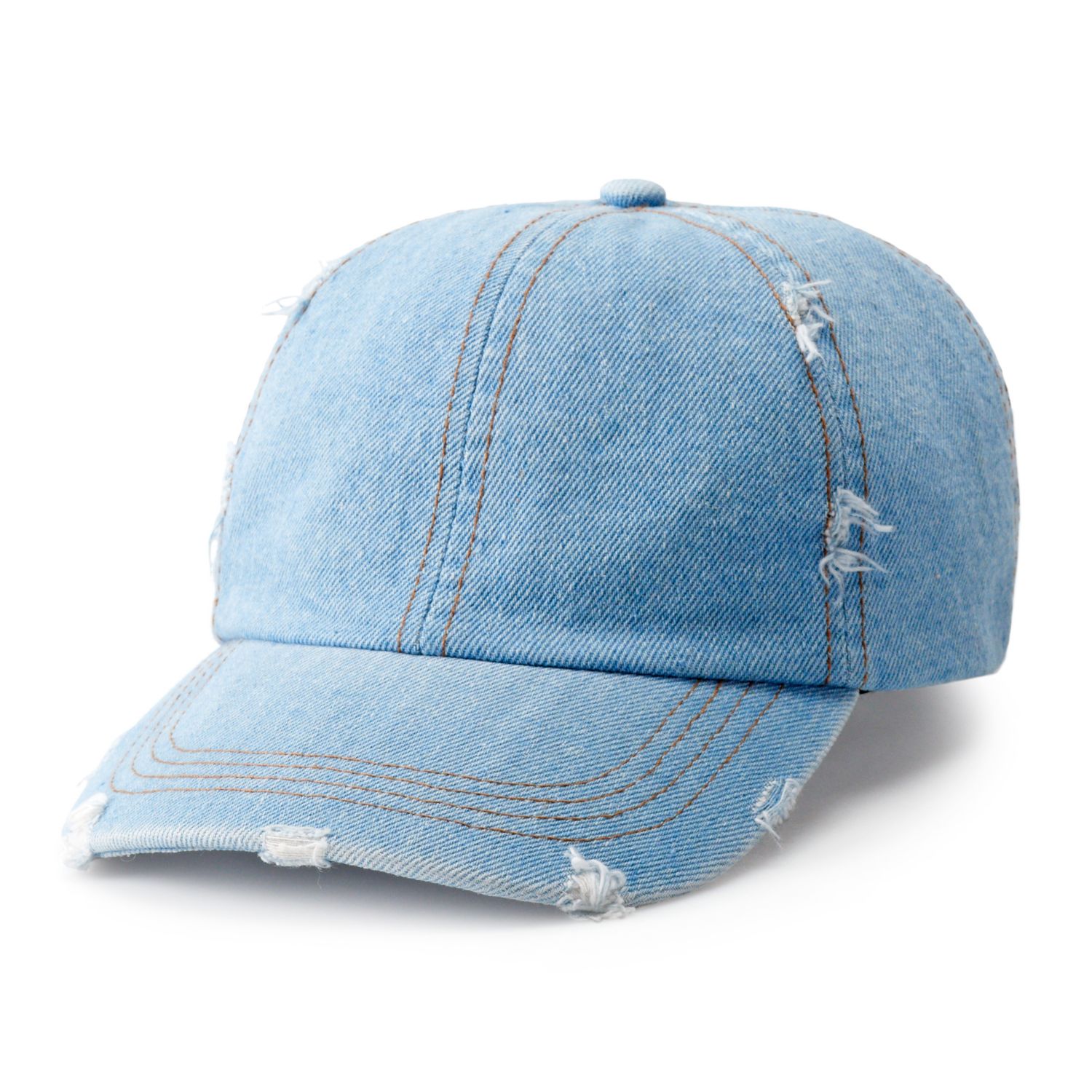 distressed denim cap