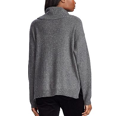 Women's Chaps Mixed-Print Cowlneck Sweater