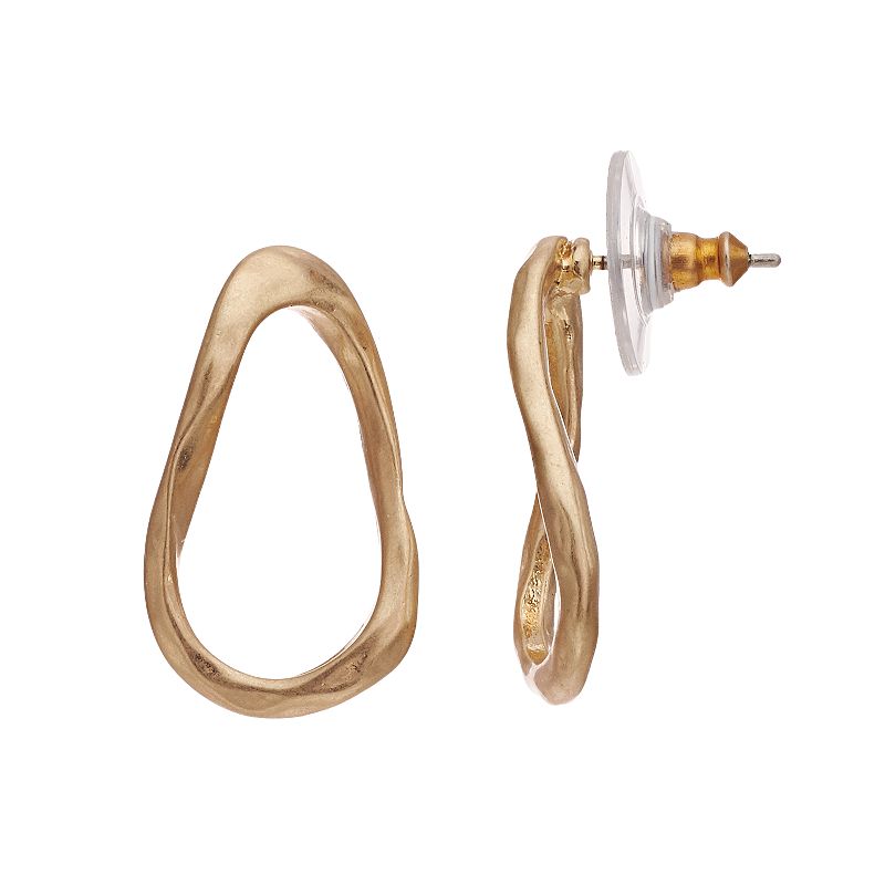 Bella Uno Gold Tone Oval Earrings, Womens, Multicolor
