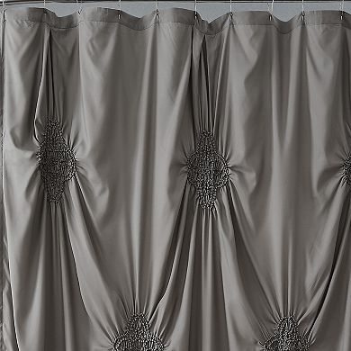 Christian Siriano Georgia Ruched Blush Shower Curtain