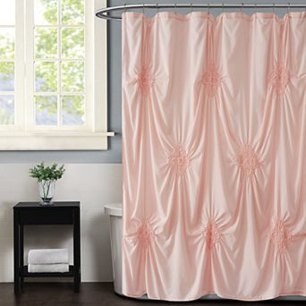 Christian Siriano New York® Georgia Ruched Blush Shower Curtain