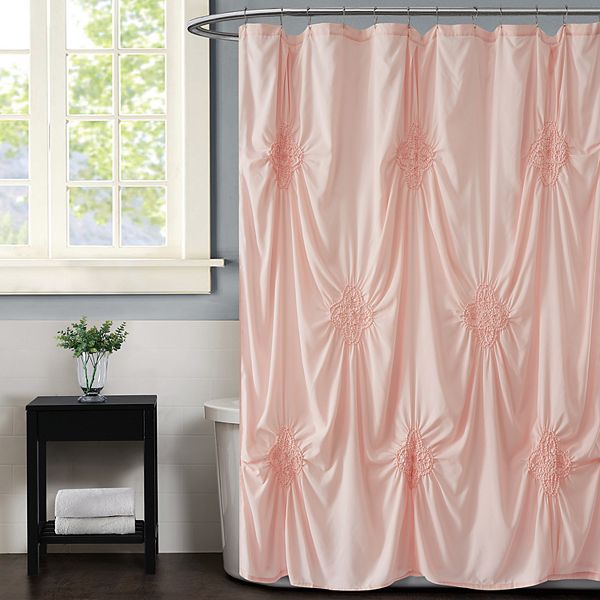Christian Siriano New York® Ruched Blush Shower Curtain