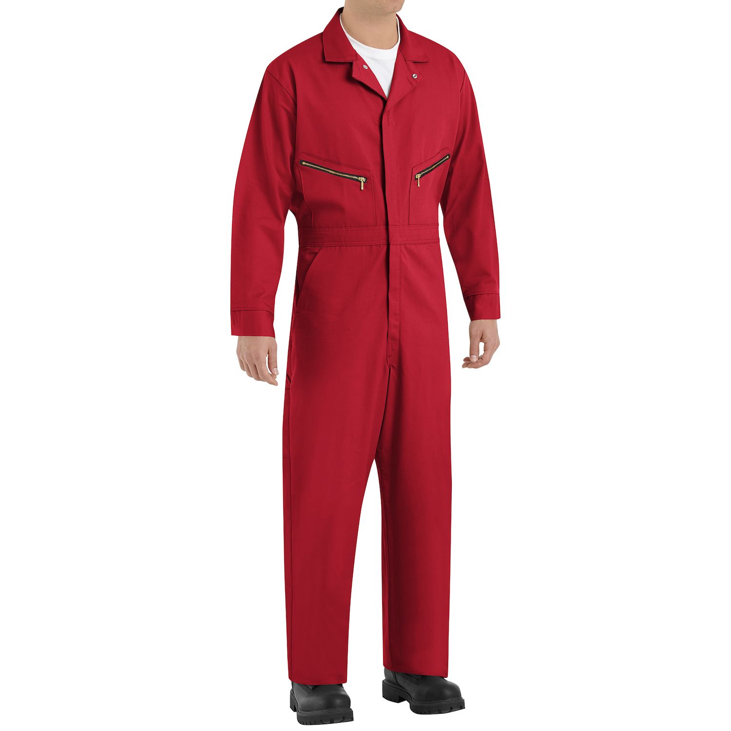 Men's White Coveralls Red Kap Men's Snap Front Cotton Coverall