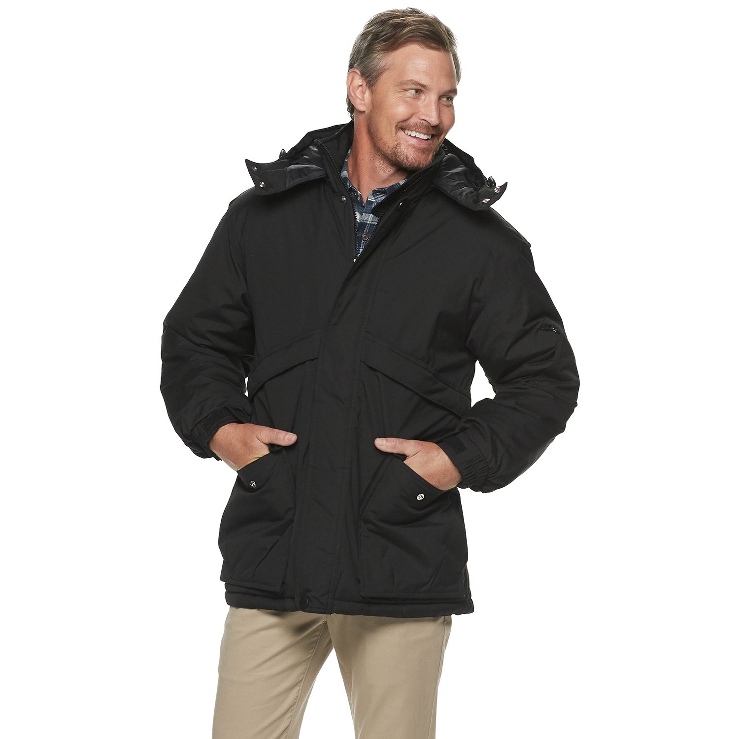 mens black parka coat