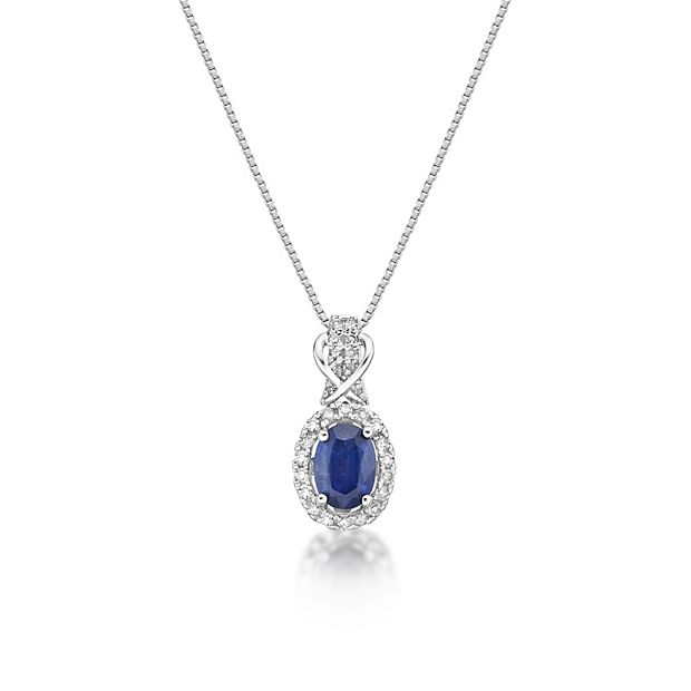 Miadora Cultured Freshwater Pearl 1/7ct TGW Created White  Genuine 7ct White Sapphires Pendant/Necklace display picture 1