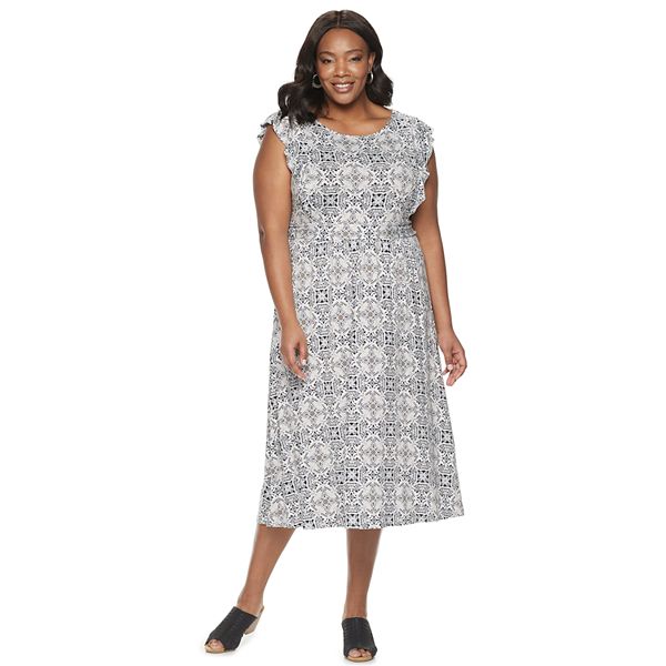 Plus Size Croft & Barrow® Sleeveless Flutter Dress