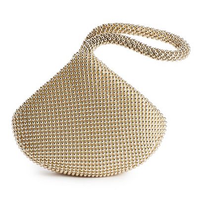 美品　JESSICA MCCLINTOCK  パーティバッグ ビーズ　ゴールド 美品 JESSICA MCCLINTOCK パーティバッグ ビーズ ゴールド
