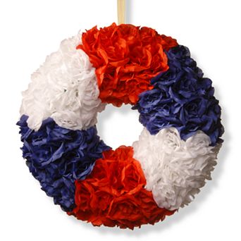 National Tree Company 18 in Patriotic Artificial Rose Wreath