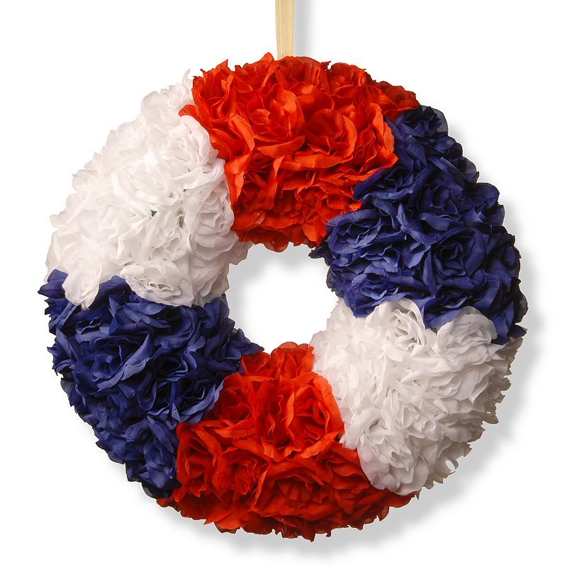 National Tree Company 18-in. Patriotic Artificial Rose Wreath, Multi