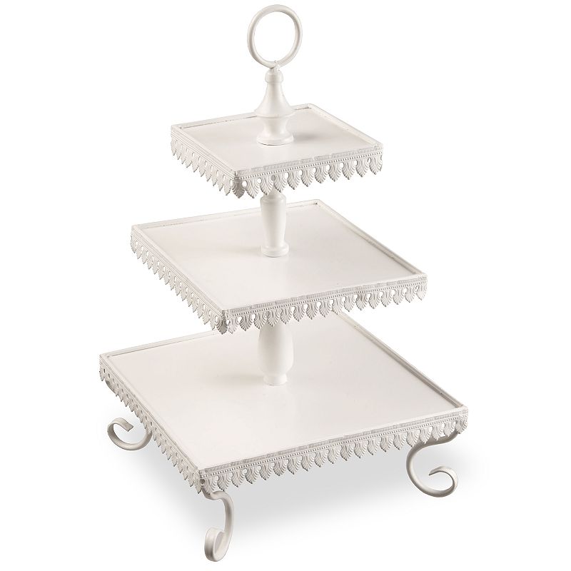 National Tree Co. 21 Three-Tier Serving Rack, White
