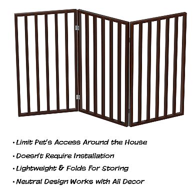 PetMaker Tall Foldable 3-Panel Wood Pet Gate