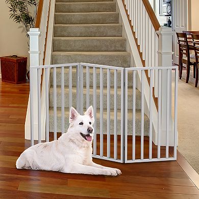 PetMaker Tall Foldable 3-Panel Wood Pet Gate