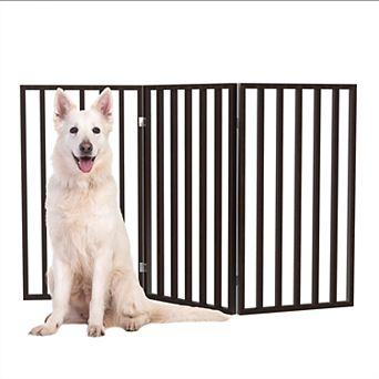 PetMaker Tall Foldable 3-Panel Wood Pet Gate