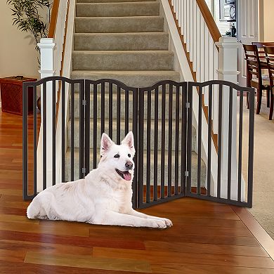 PetMaker Tall Decorative 4-Panel Wood Pet Gate