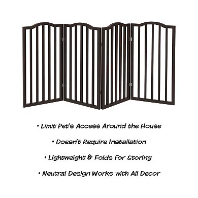 PetMaker Tall Decorative 4-Panel Wood Pet Gate