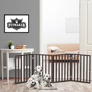 PetMaker Tall Folding 4-Panel Wooden Pet Gate