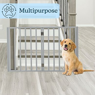 PetMaker Tall Folding 4-Panel Wooden Pet Gate