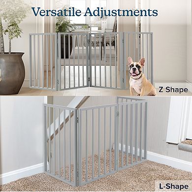 PetMaker Tall Folding 4-Panel Wooden Pet Gate