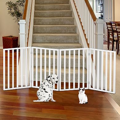 PetMaker Tall Folding 4-Panel Wooden Pet Gate