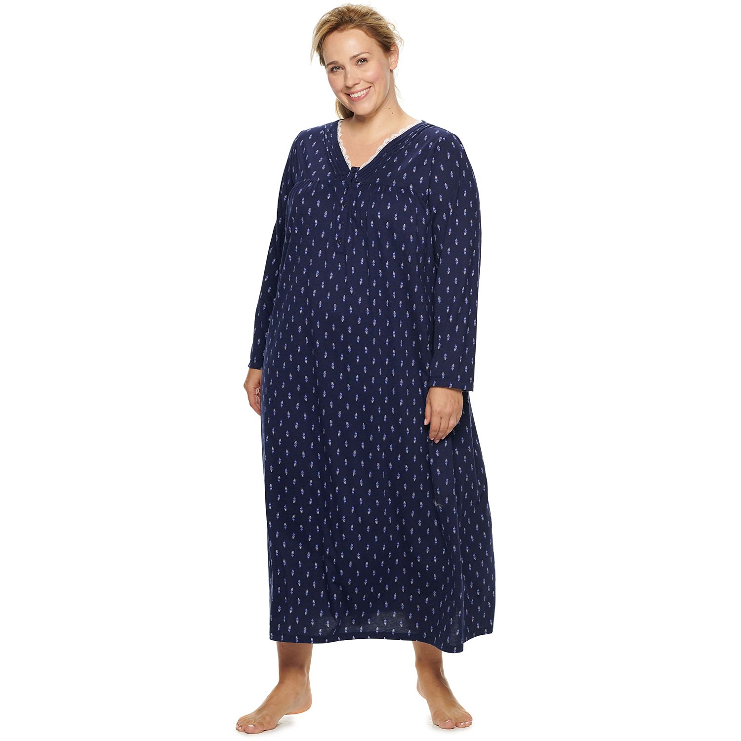 women's long sleeve sleeping gowns