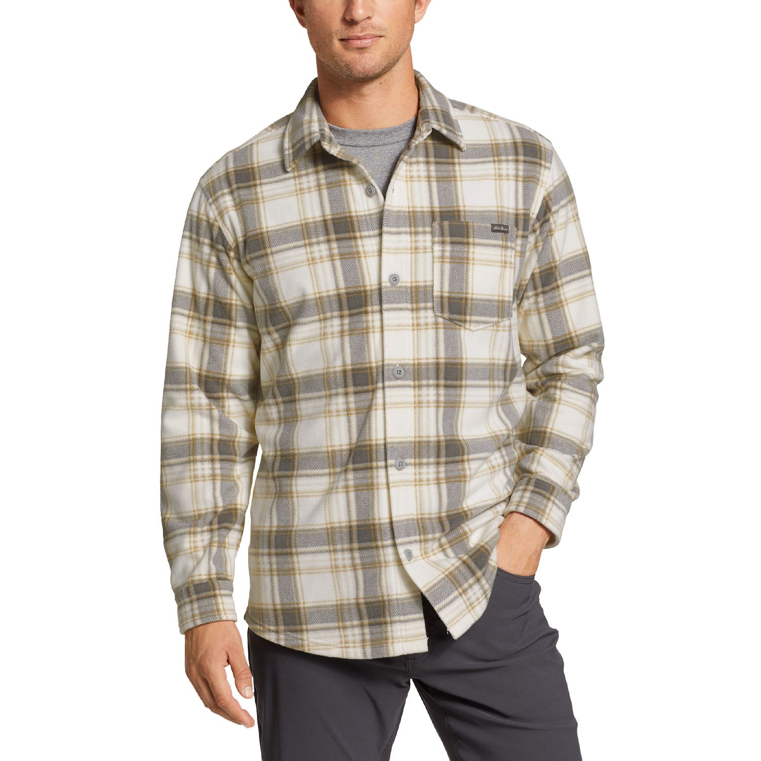 fleece button up shirt