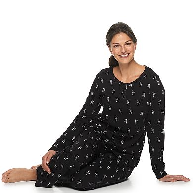 Women's Croft & Barrow® Textured Henley & Pajama Pants Set