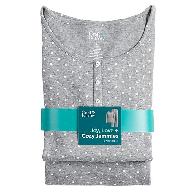 Women's Croft & Barrow® Textured Henley & Pajama Pants Set