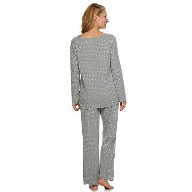 Women's Croft & Barrow® Textured Henley & Pajama Pants Set