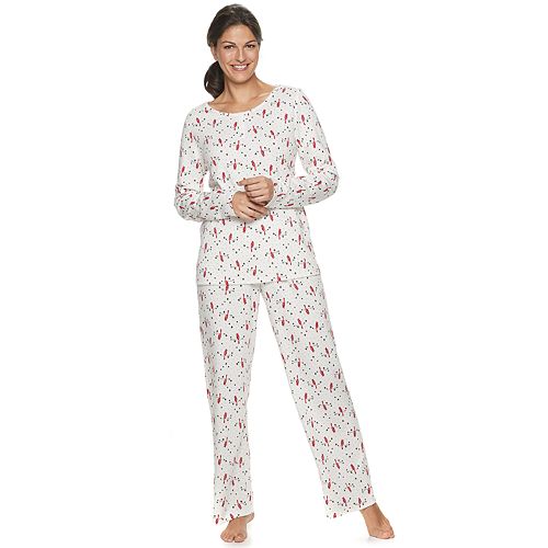 Women's Croft & Barrow® Textured Henley & Pajama Pants Set
