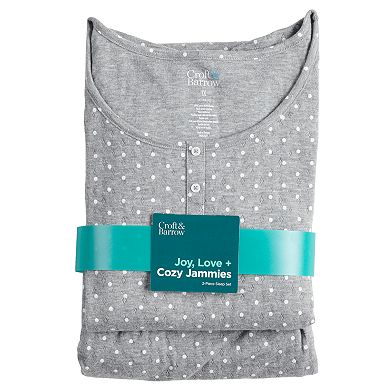 Plus Size Croft & Barrow® Pajama Henley and Sleep Pants Set